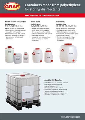 Flyer containers for disinfectants 